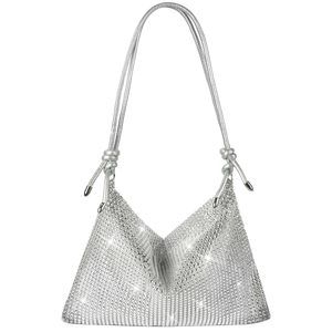 Evening Bag Clutch Purses Rhinestone Purse Silver Purse Sparkling Wedding T_T